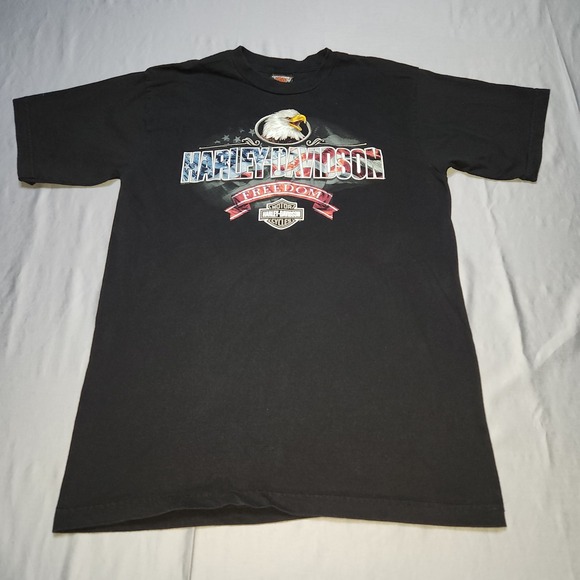 Harley-Davidson Other - Harley Davidson T Shirt Mens L Black Freedom Eagle Quantico Virginia 2002 USA